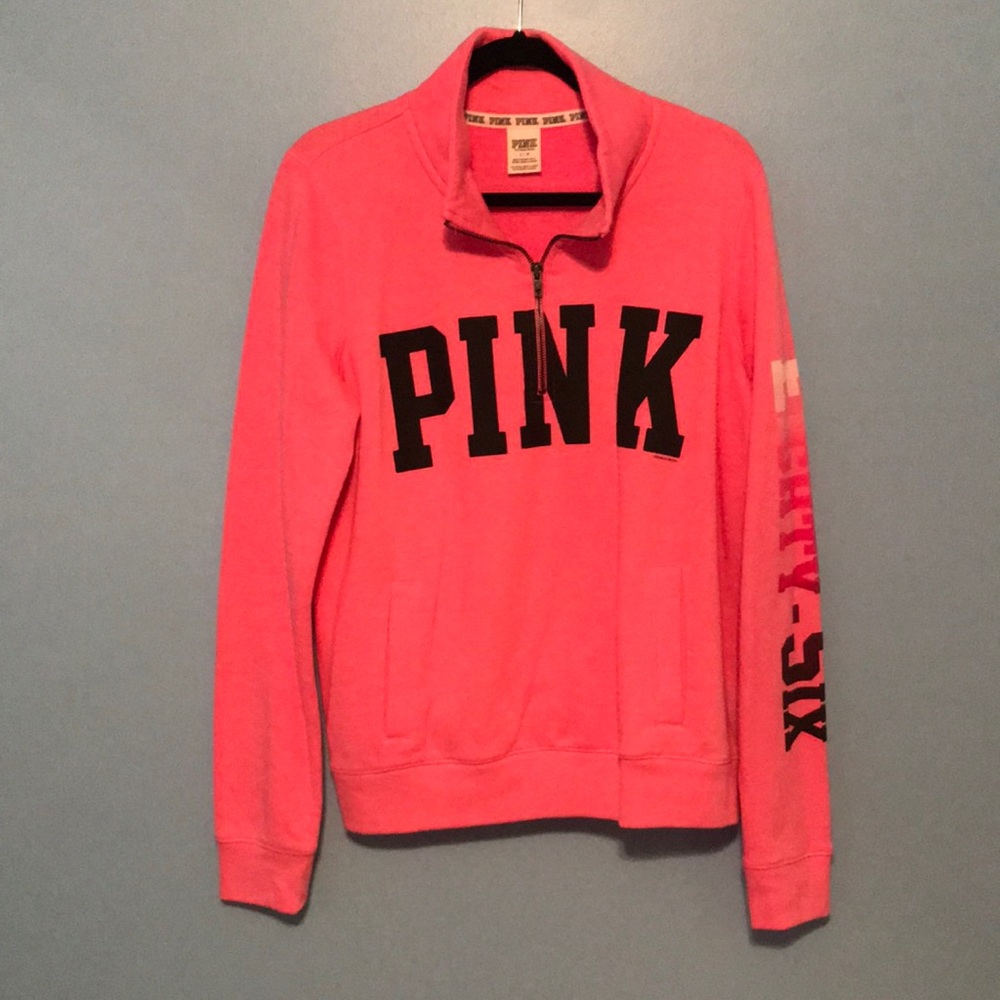 VS Pink pullover 1/4 zip size Large NWOT